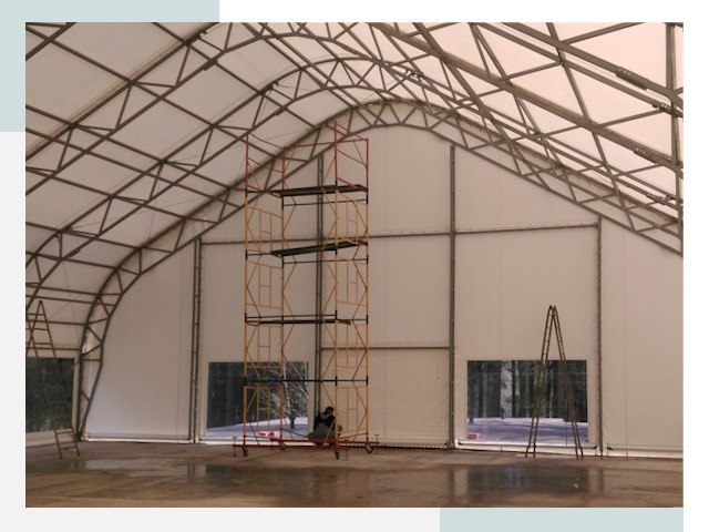 Шатровые ангары в Мысках