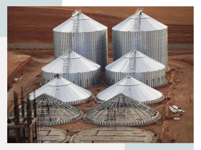 Строительство зерновых силосов в Мысках